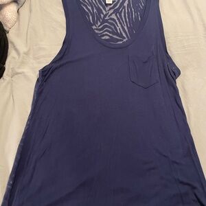 Ambiance Navy Tank Top with Pocket